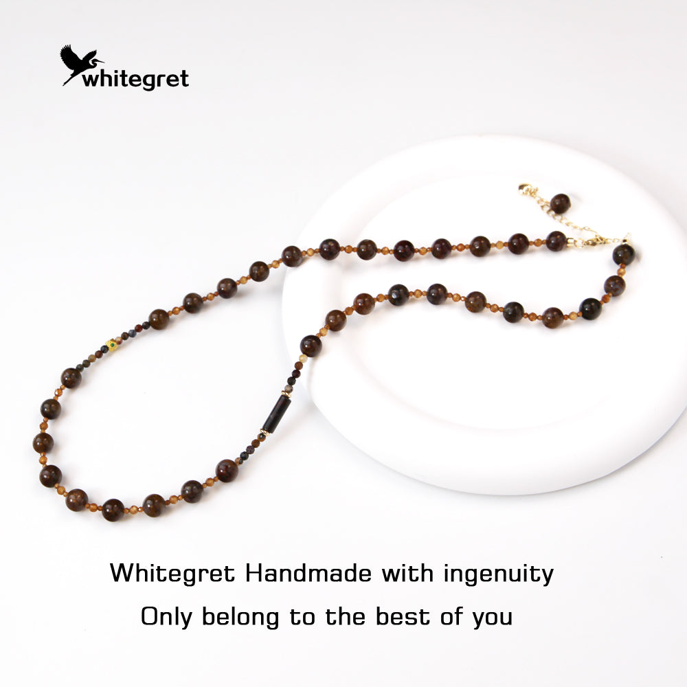 [WG0014]  Alashan Agate Necklate original deisign sweater chainnew year 2024 new year valent Birthday Daily gifts Birthday over ＄25 free shipping