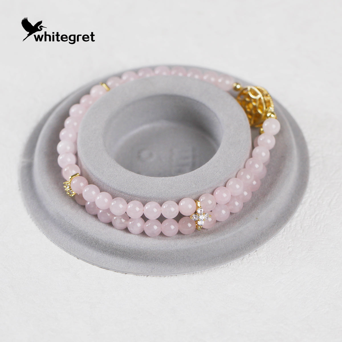 [WG0103] Natural Crystal Rose Quartz Bracelet  new original handmade diy double link jewelry design girl wowen Birthday Daily gifts-PROTECTION-LOVE