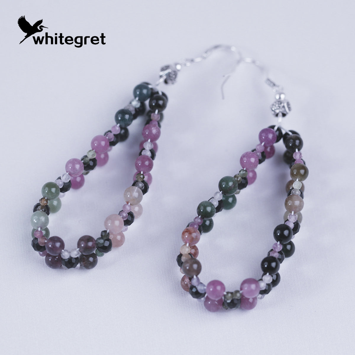 [WG0081] Natural Tourmaline & Silver925 Earrings over ＄25 free shipping