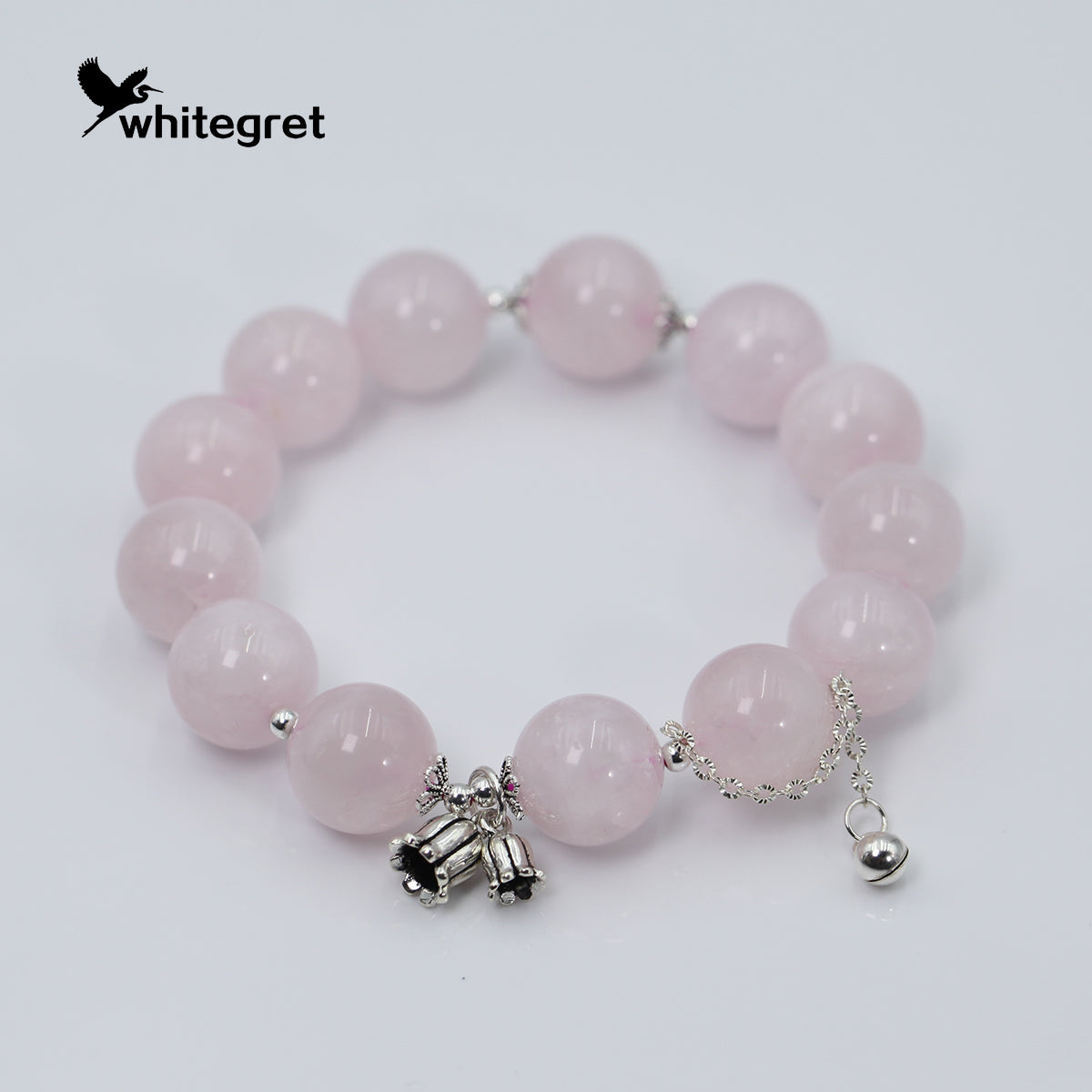 [WG0101] Natural Crystal Rose Quartz & Sivler925 Bracelet 14㎜+ new jewelry handmade diy original design girl wowen Birthday Daily gifts -PROTECTION-LOVE