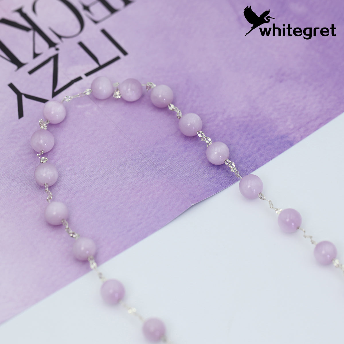 [WG0162]  Handmade Kunzite & Silver925 Necklace & Bracelet Set