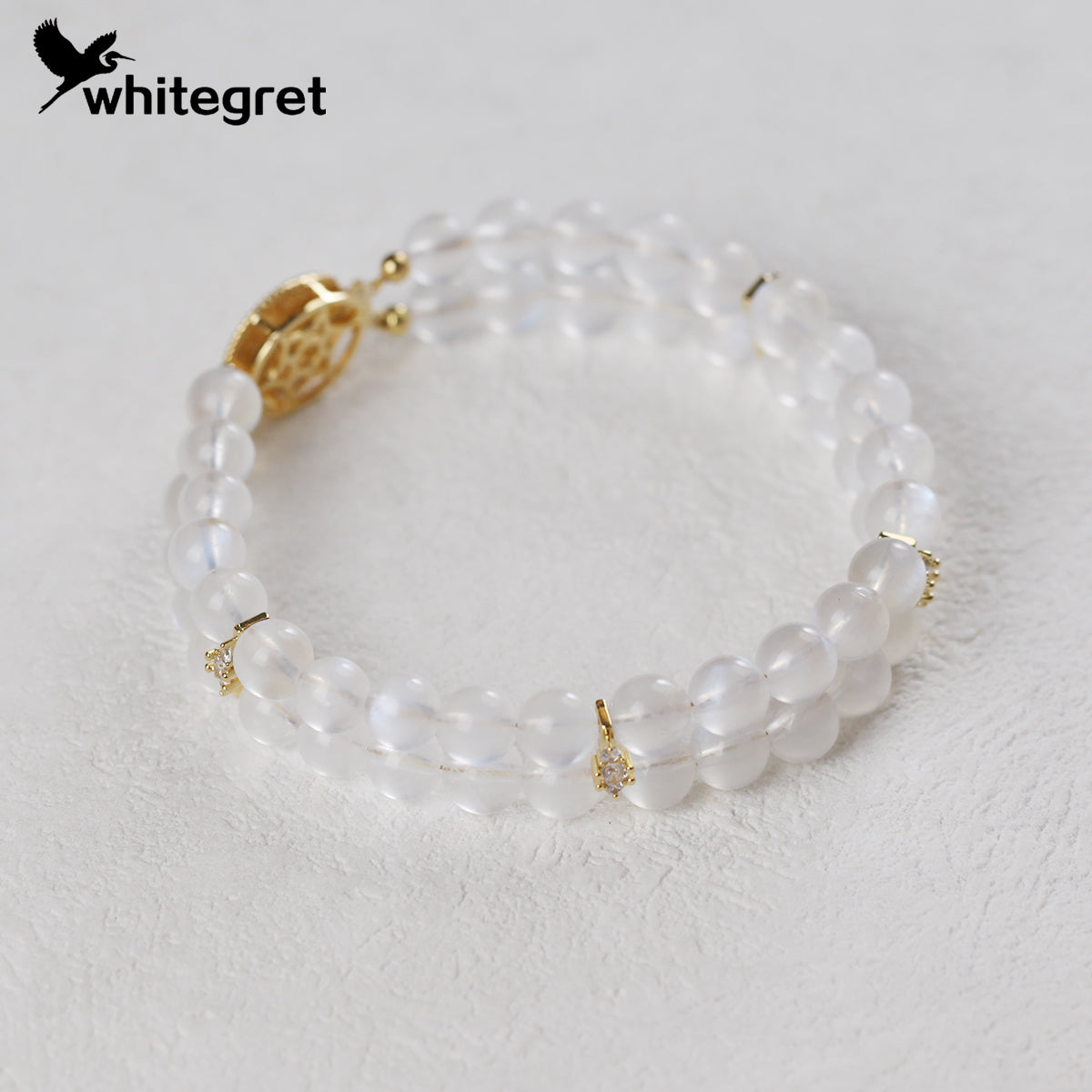 [WG0107] Blue Moonstone Bracelet with double lines