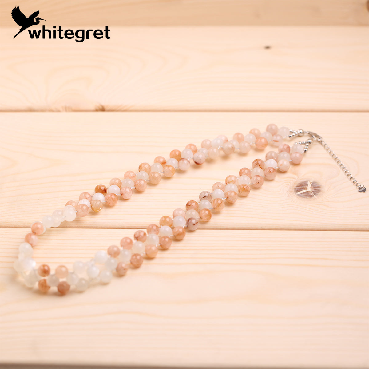 [WG0097] Natural Crystal Red Hematoid & Moonstone & Silver925 Necklace 2024 new handmade diy jewelry design for girl women Birthday Daily gift