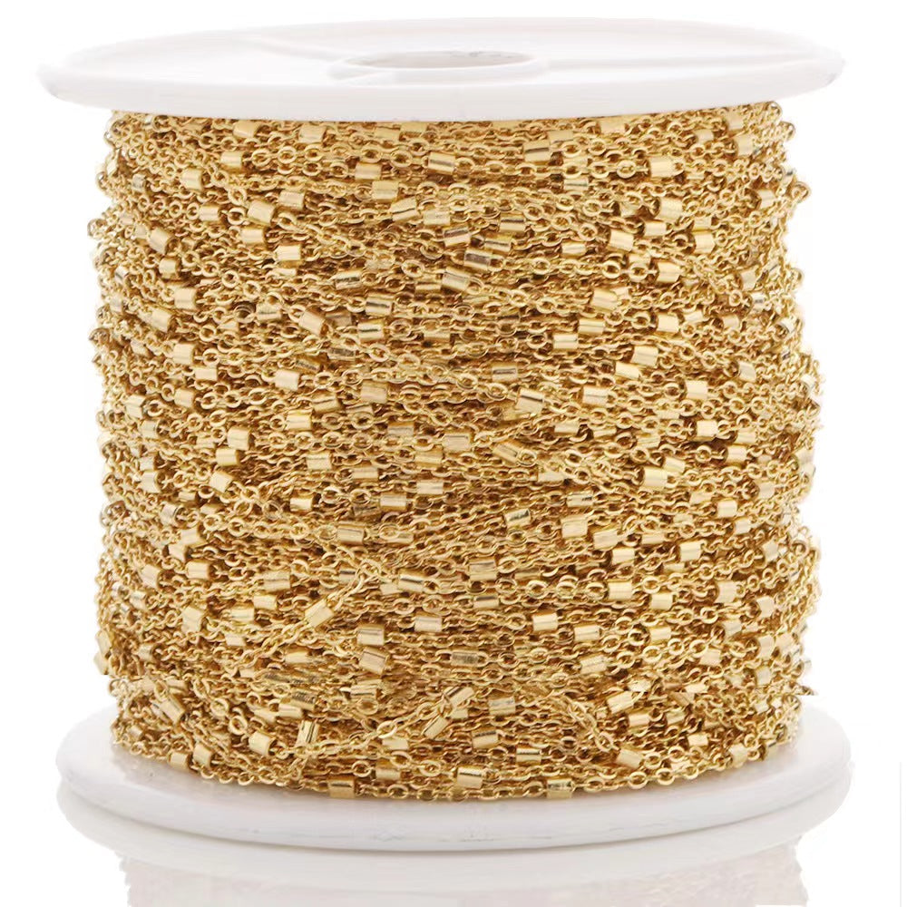 WG1022  Short tube cable chain-Vacuum Plating Waterproof Stainless steel chain