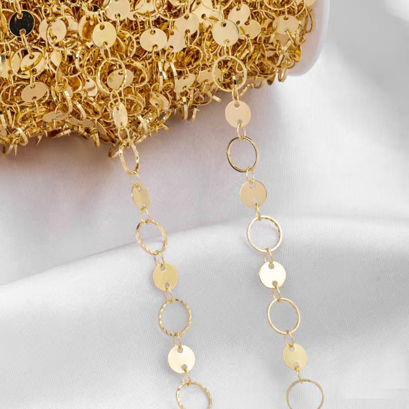 [WG1158] 1M round circle wreath chain-vacuum plating waterproof chain for jewelry diy