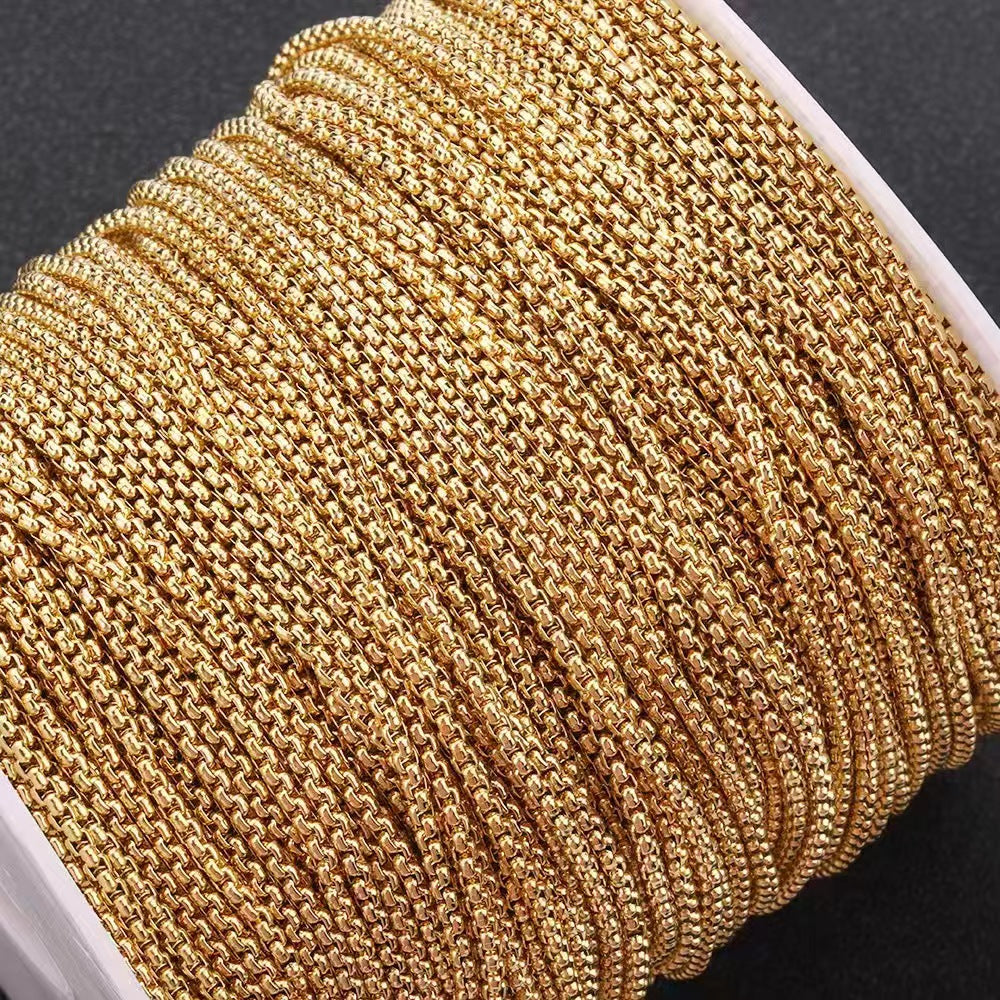 WG1011   Square pearl chain-Stainless steel DIY Chain