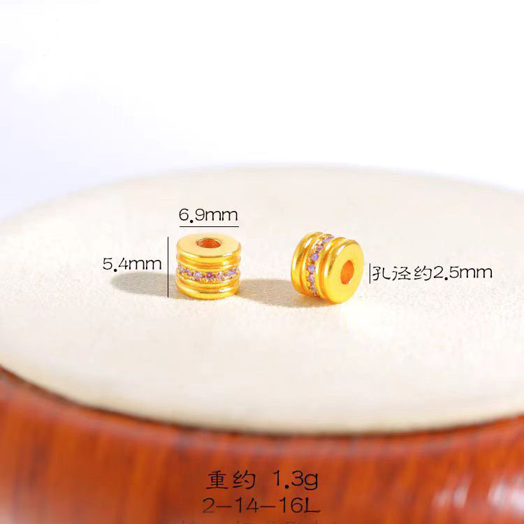 [WG1195] Zircon rainbow spacers for Jewelry diy charms