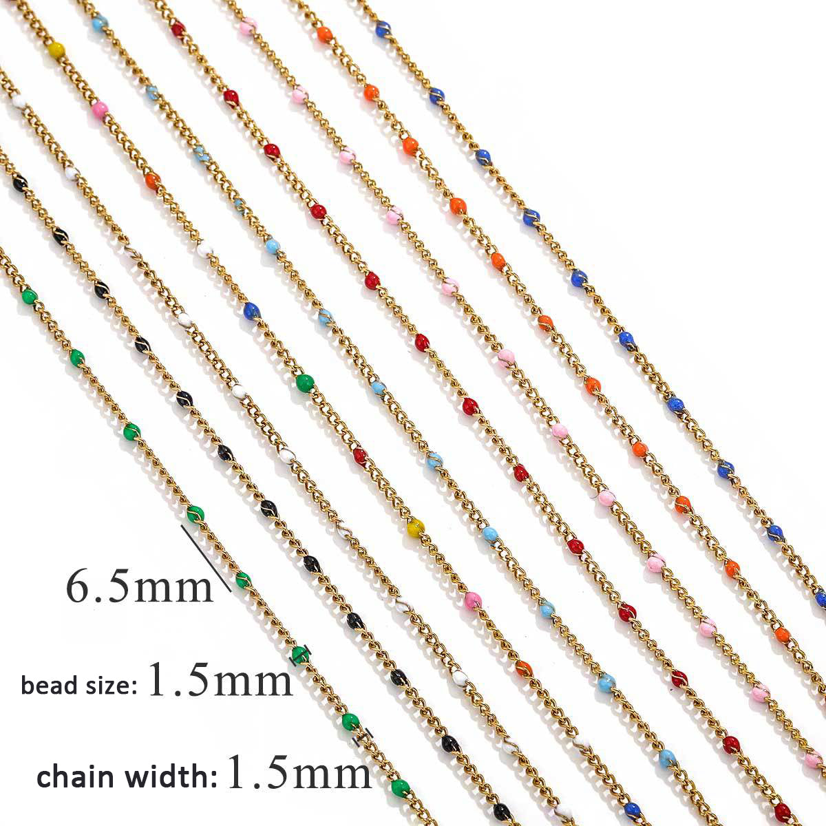 WG1005  Enamel Chain-Vacuum Plating Waterproof Stainless Steel chain