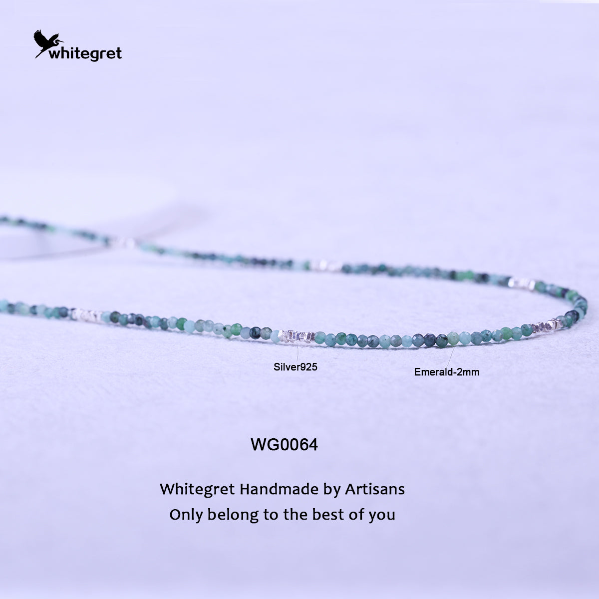 [WG0064] High Quality Emerald & Silver925 Necklace new original handmade design 2024 fashion jewelry diy girl Birthday Daily gifts