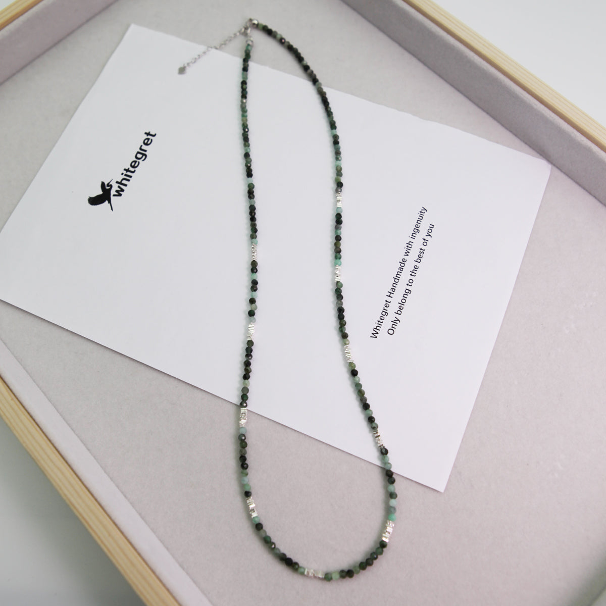 [WG0020] Emerald & Silver925 Necklace new original design bracelet 2024 fashion girls lady valent Birthday Daily gifts over ＄25 free shipping
