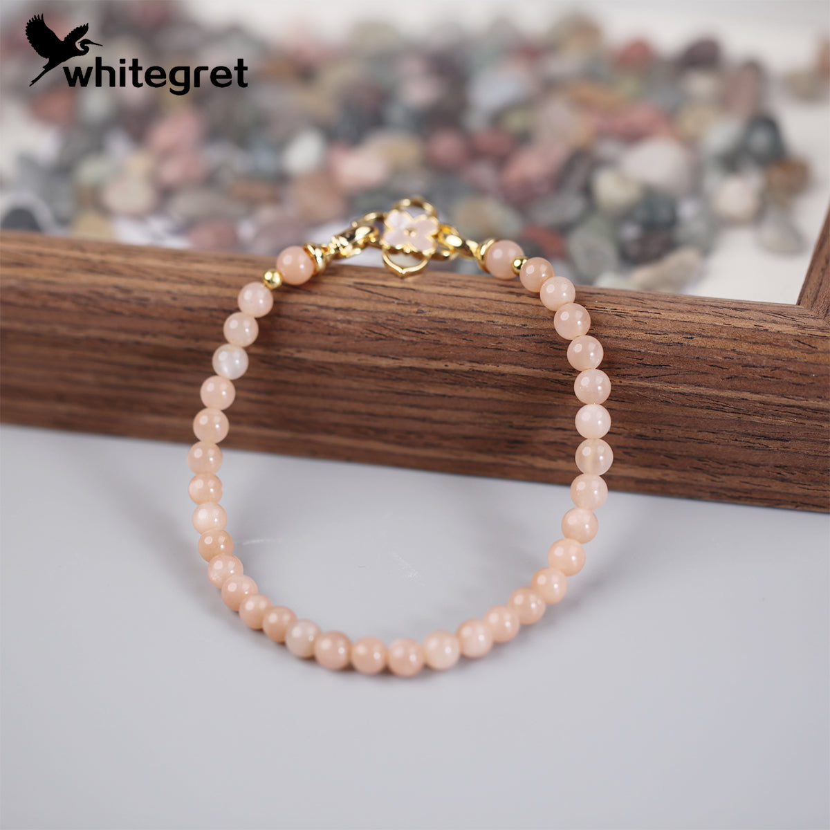 [WG0149] peach moonstone bracelet