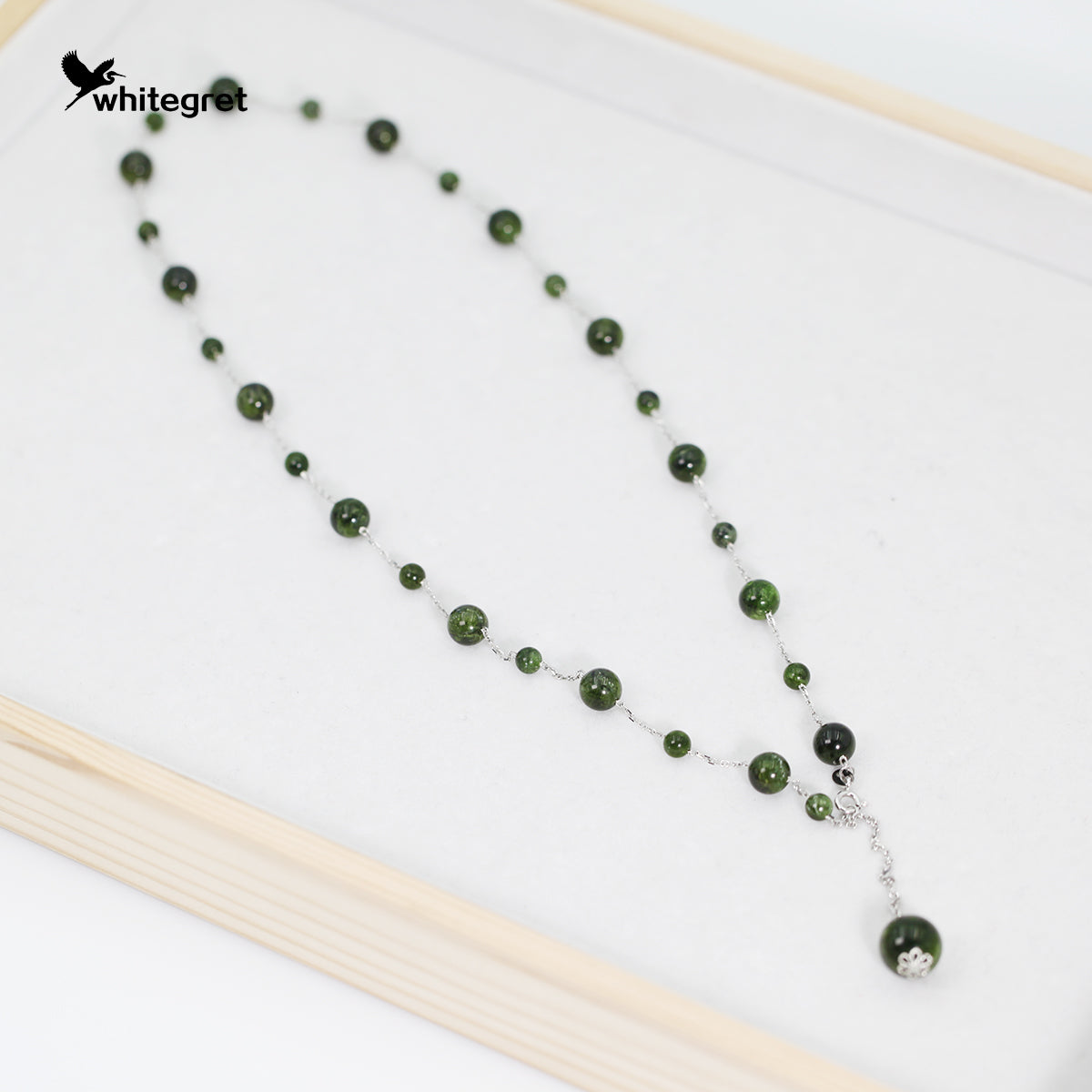 [WG0177] Handmade Natural Diopside & Silver925 Necklace Bracelet and set