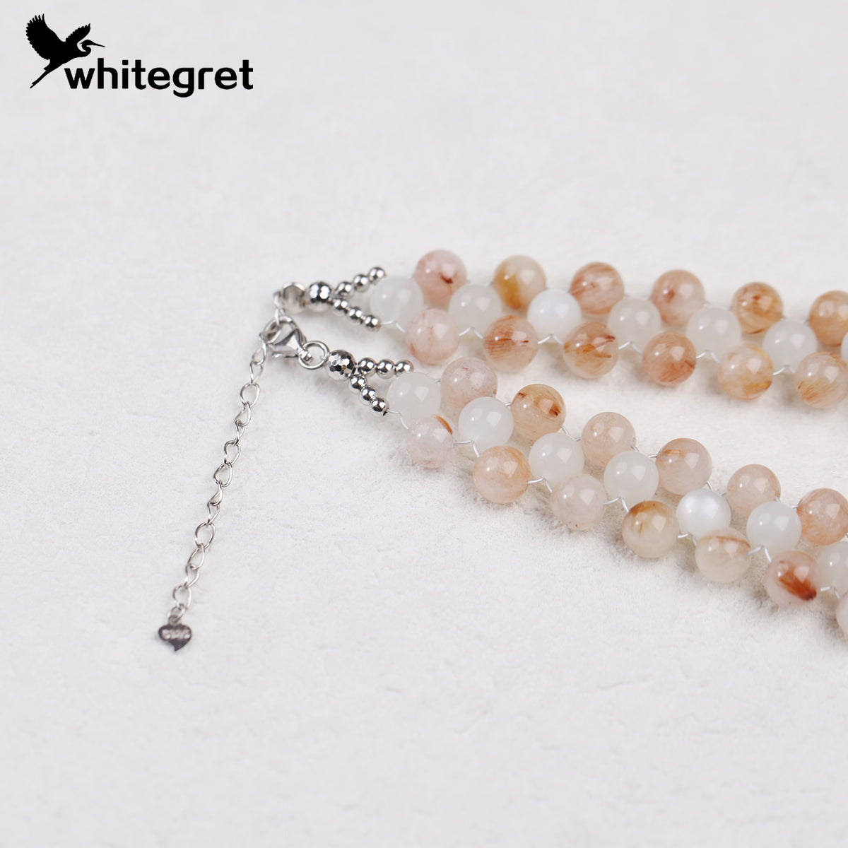 [WG0097] Natural Crystal Red Hematoid & Moonstone & Silver925 Necklace 2024 new handmade diy jewelry design for girl women Birthday Daily gift