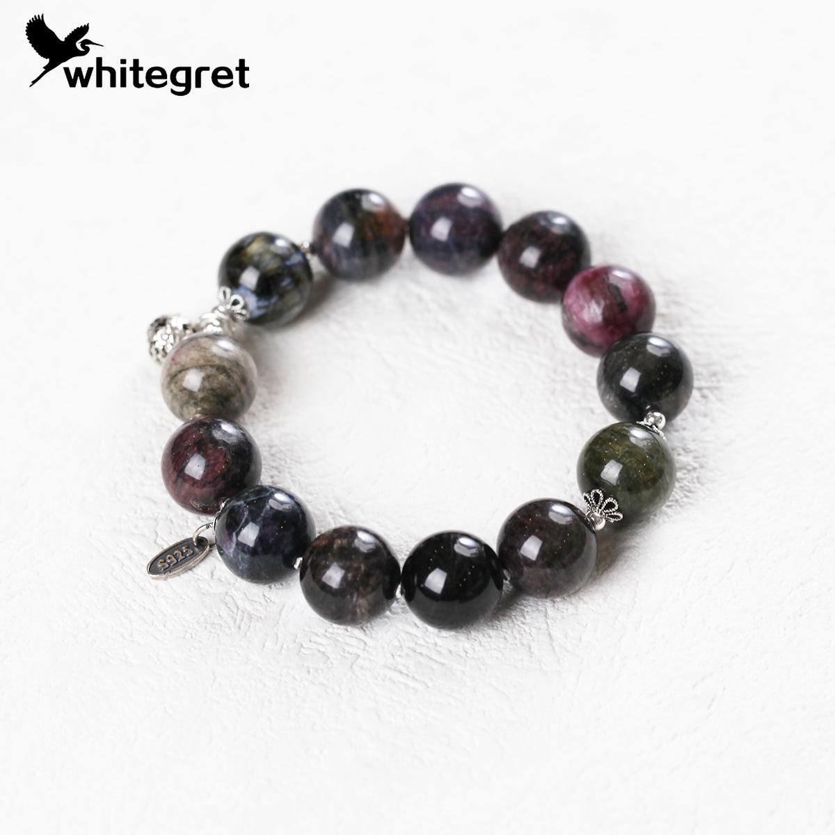 [WG0104] Natural Toumaline & Silver925 Bracelet