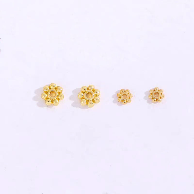 [WG1204] 10/100/500/1000pcs 18K gold snowflake spacer for Jewelry diy