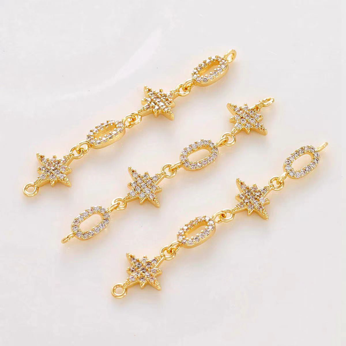 [WG1138] extensional chain charm spacer with zircon in different style for jewelry diy