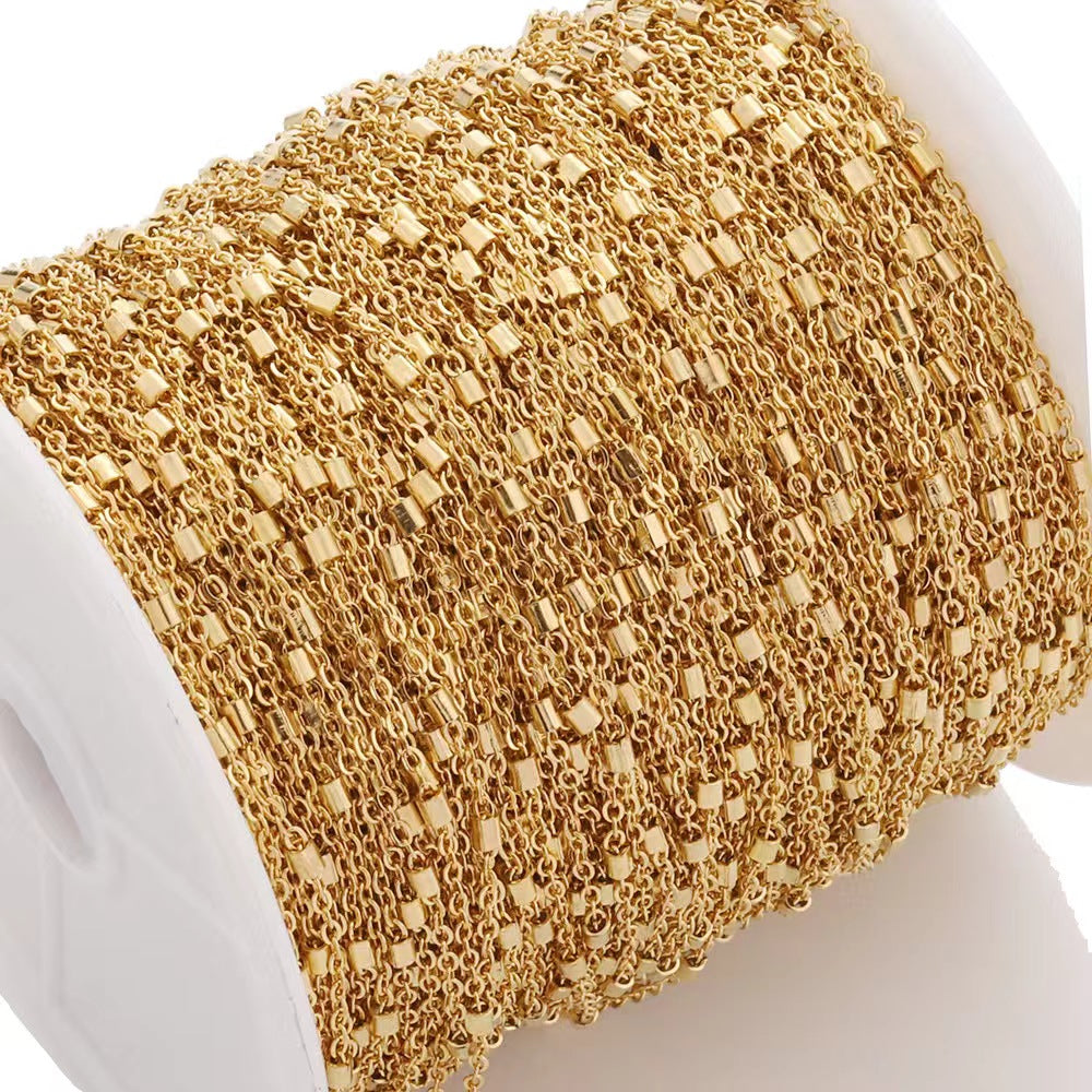 WG1022  Short tube cable chain-Vacuum Plating Waterproof Stainless steel chain