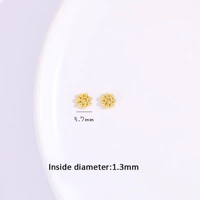 [WG1204] 10/100/500/1000pcs 18K gold snowflake spacer for Jewelry diy