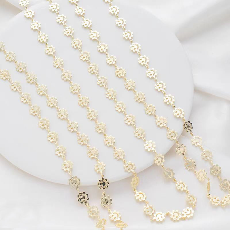 [WG1180] 1M smiley face sunflower  chain for jewelry diy