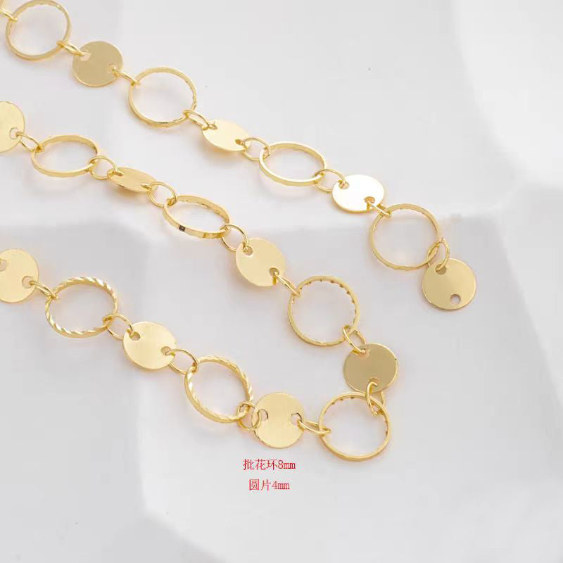 [WG1158] 1M round circle wreath chain-vacuum plating waterproof chain for jewelry diy