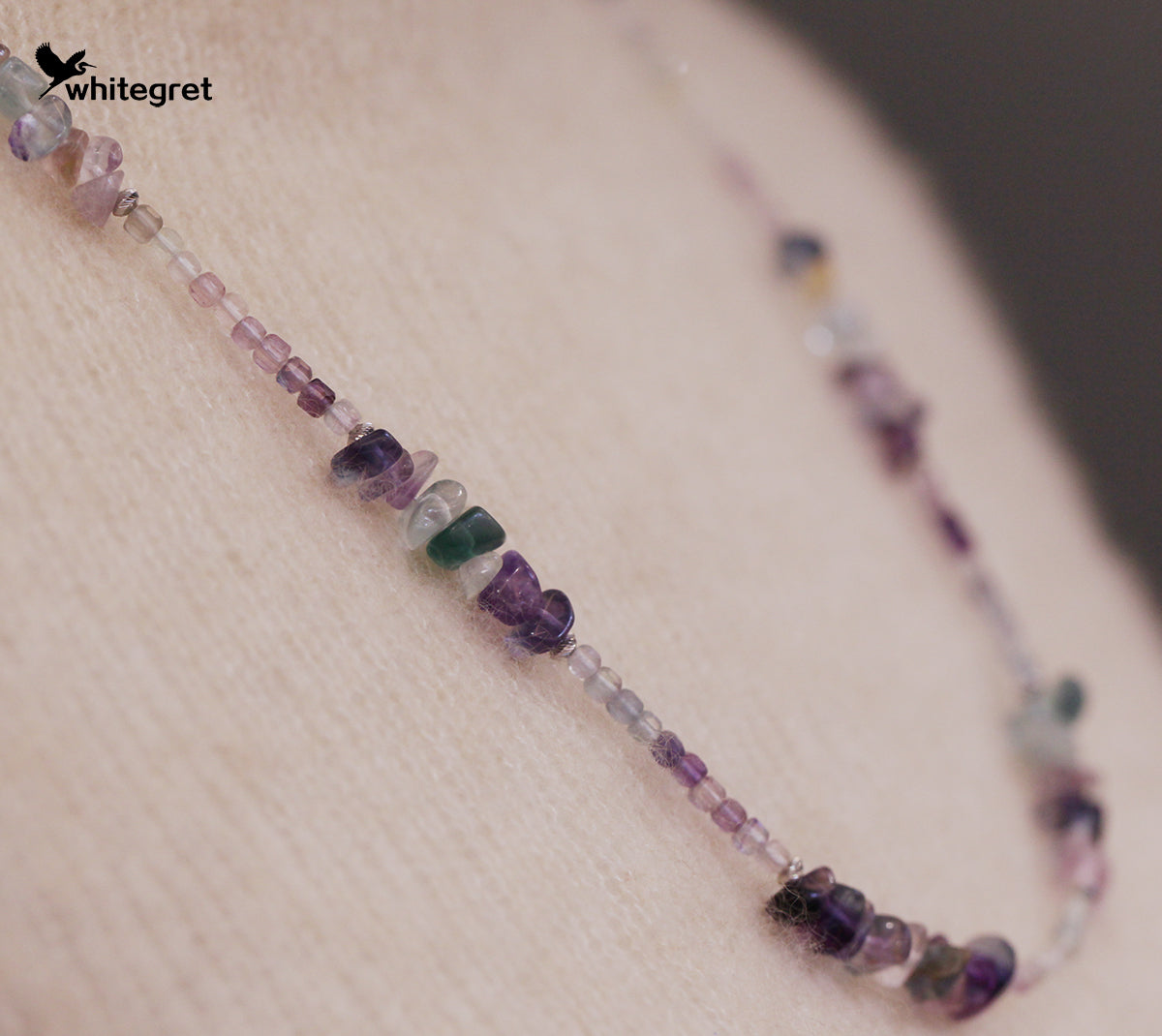 [WG0058] Natural Crystal Fluorite & Silver925 Necklace new original handmade design 2024 fashion jewelry naturalstone diy bracelet girl valent Daily Birthday gifts