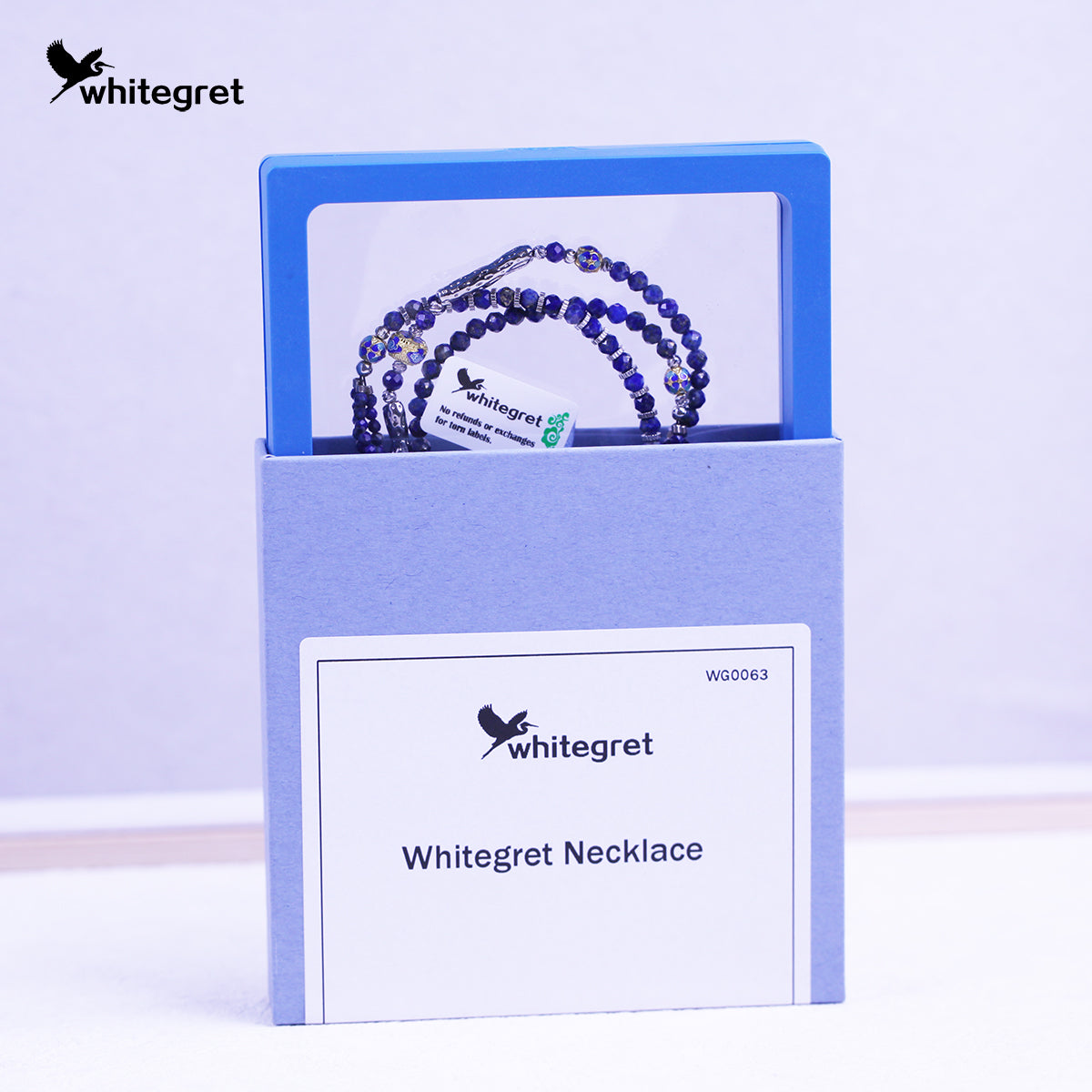 [WG0063]  Natural Crystal Lapis Lazuli Necklace