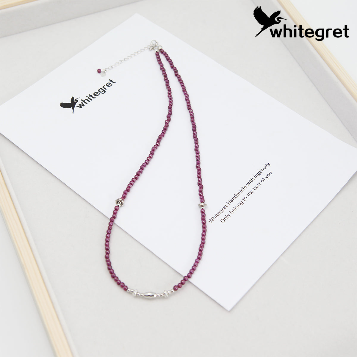 [WG0032] Purple garnet & silver925 Necklace new fashion girl necklace Birthday Daily valent gifts
