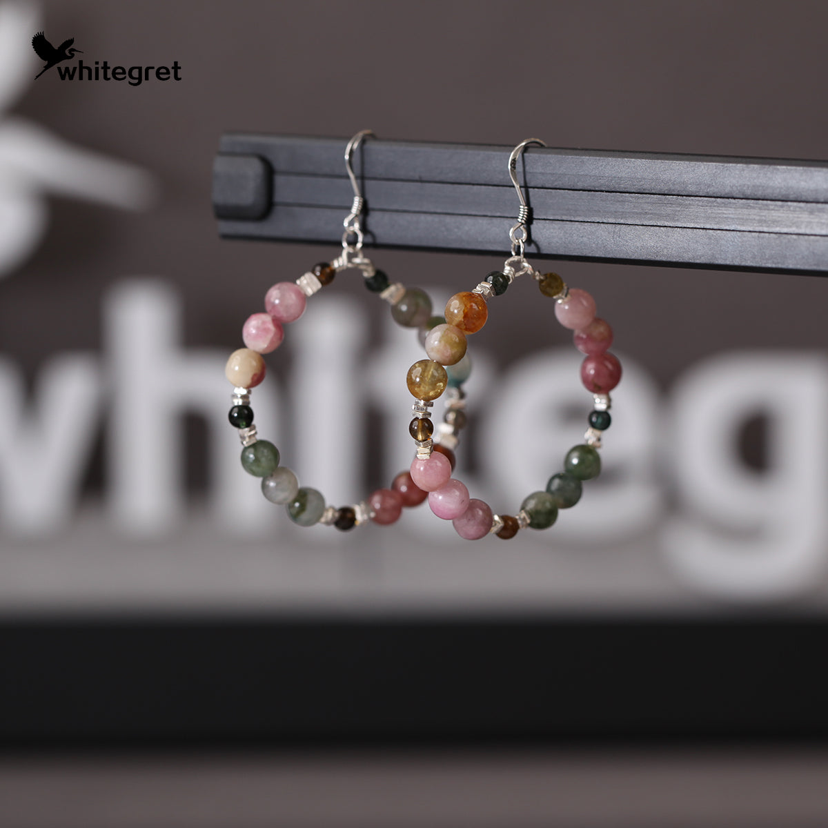 [WG0144] Natural Tourmaline & Silver925 Earrings