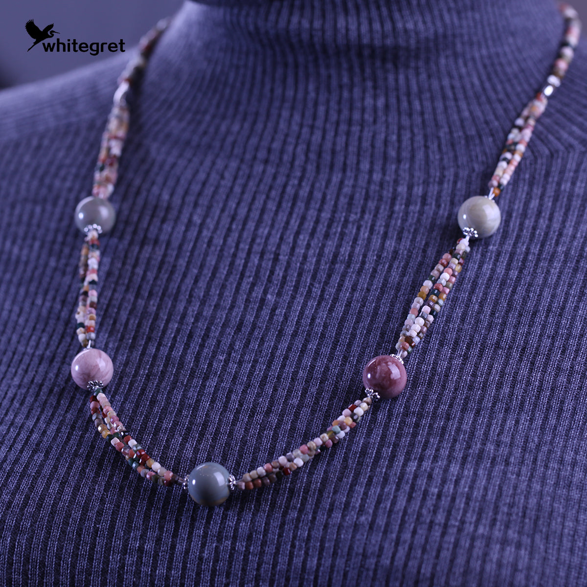 [WG0069] Natural Colorful Alashan Necklace  high quality new original handmade design 2024 fashion jewelry diy girl Daily Birthday gifts
