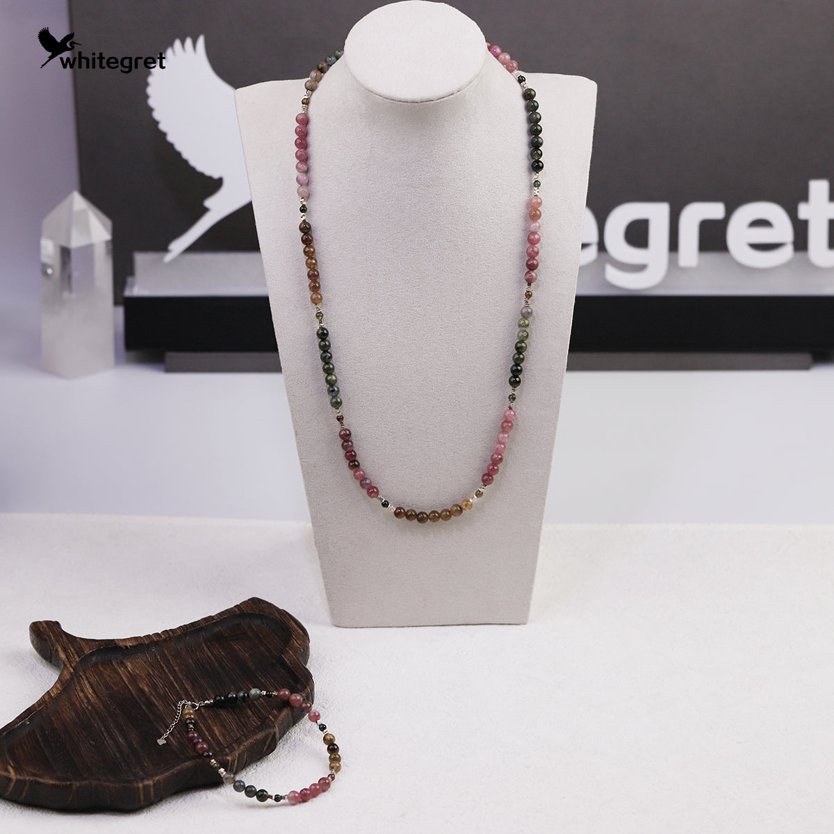 [WG0143] Natural Tourmaline & Silver925 Necklace & Bracelet and Earring combo sets