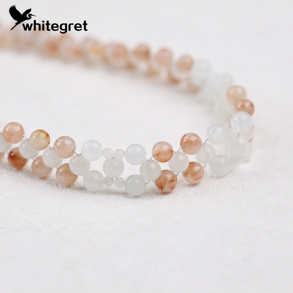 [WG0097] Natural Crystal Red Hematoid & Moonstone & Silver925 Necklace 2024 new handmade diy jewelry design for girl women Birthday Daily gift