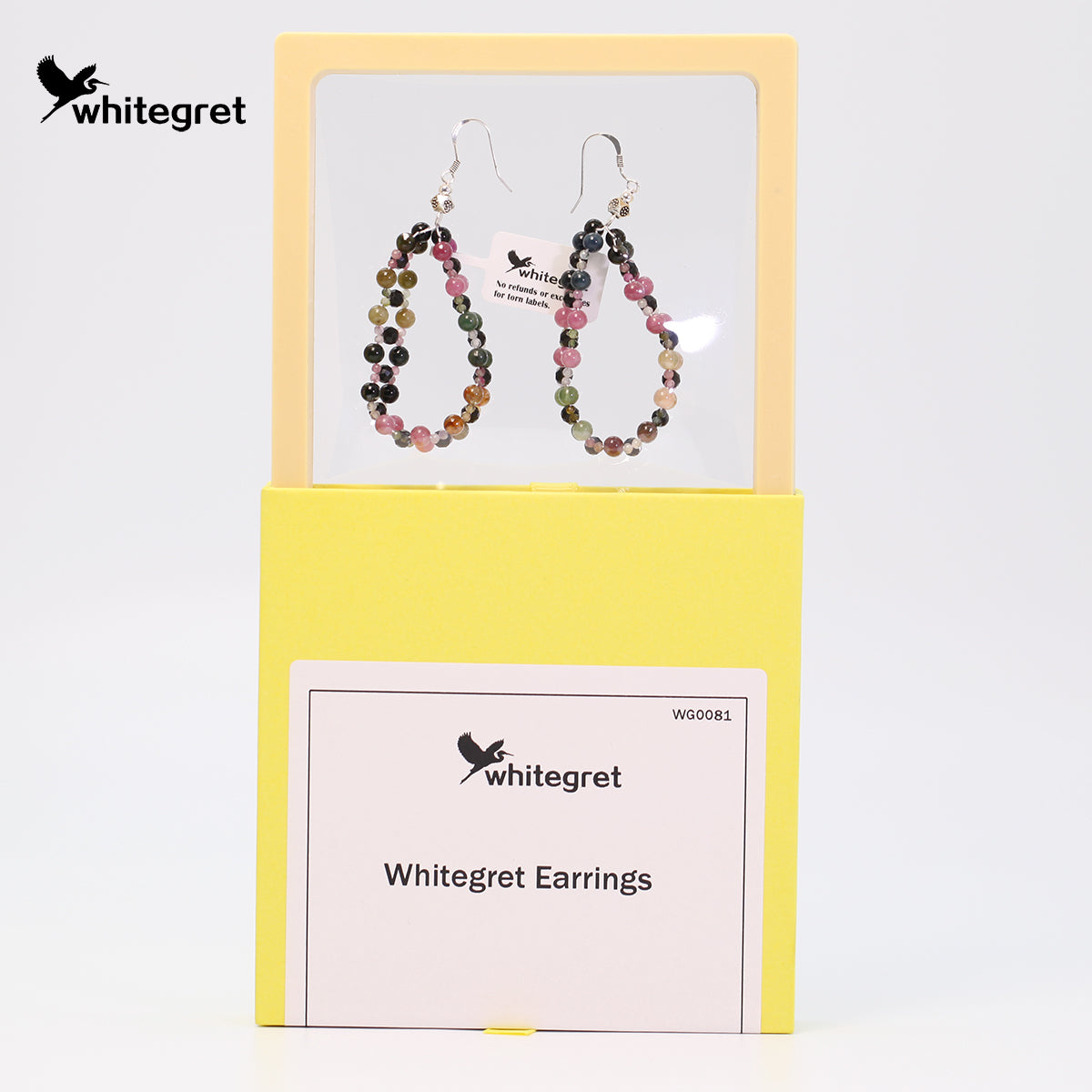[WG0081] Natural Tourmaline & Silver925 Earrings over ＄25 free shipping