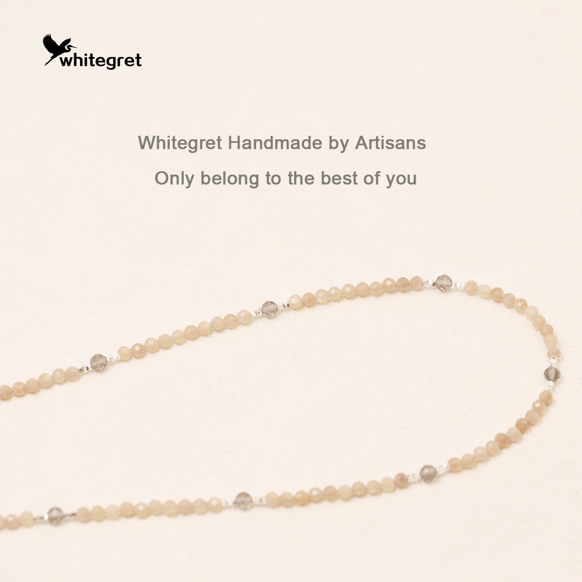 [WG0038] Natural Crystal Peach Moonstone & Silver925 Necklace original handmade diy design 2024 new fashion girl valent bracelet Daily Birthday gifts