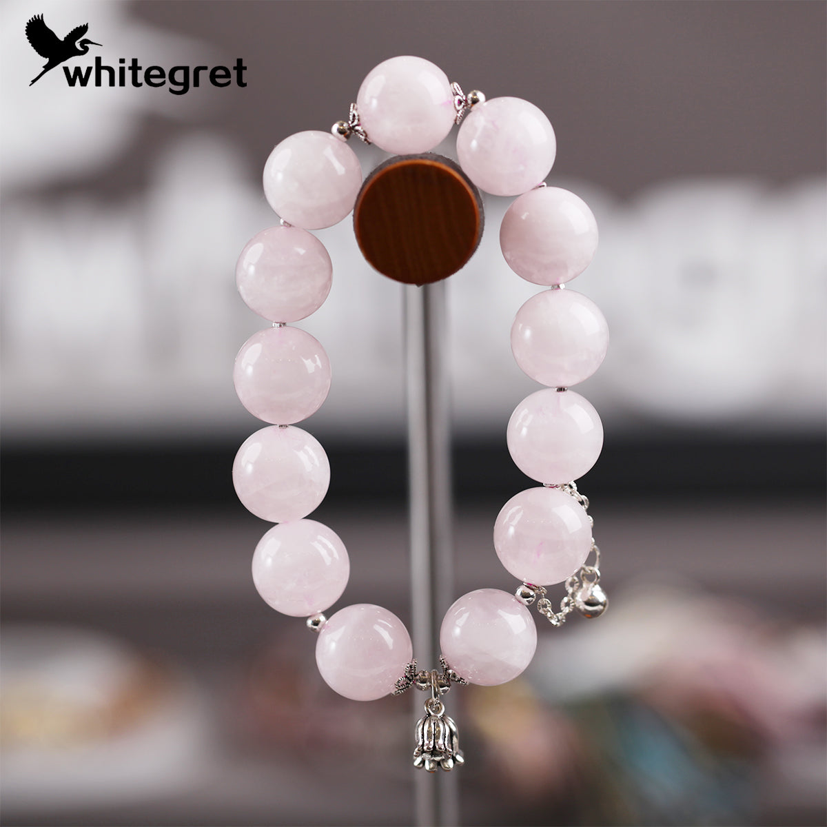 [WG0101] Natural Crystal Rose Quartz & Sivler925 Bracelet 14㎜+ new jewelry handmade diy original design girl wowen Birthday Daily gifts -PROTECTION-LOVE