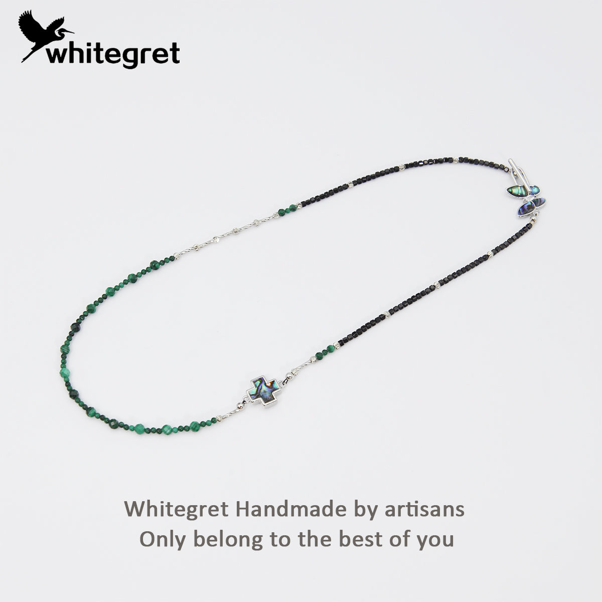 [WG0050] Natural Crystal Malachite & Black Spinel Necklace new original design 2024 jnew fashion girl bracelet valent Birthday Daily gifts