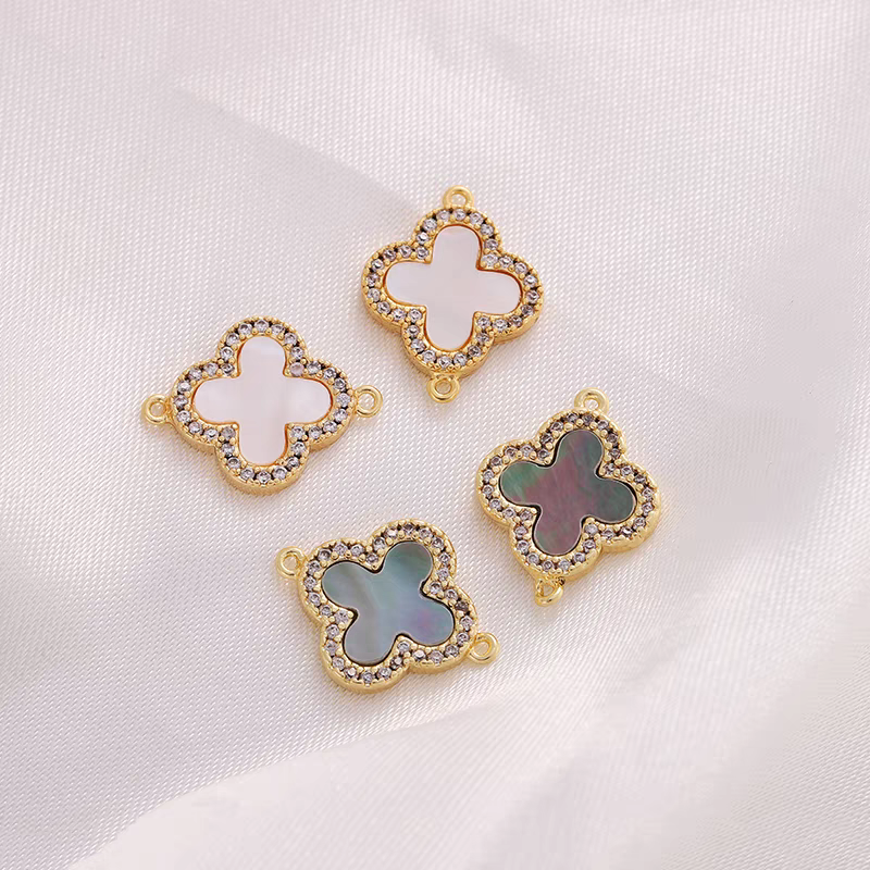 [WG1215] 14k Four Leaf Pendant & Charm