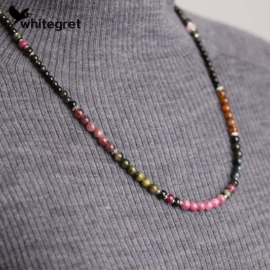 [WG0091] High Quality Tourmaline & Silver925 Necklace