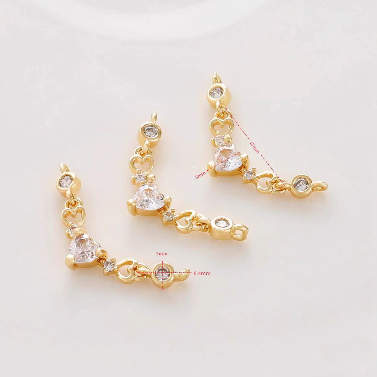 [WG1138] extensional chain charm spacer with zircon in different style for jewelry diy