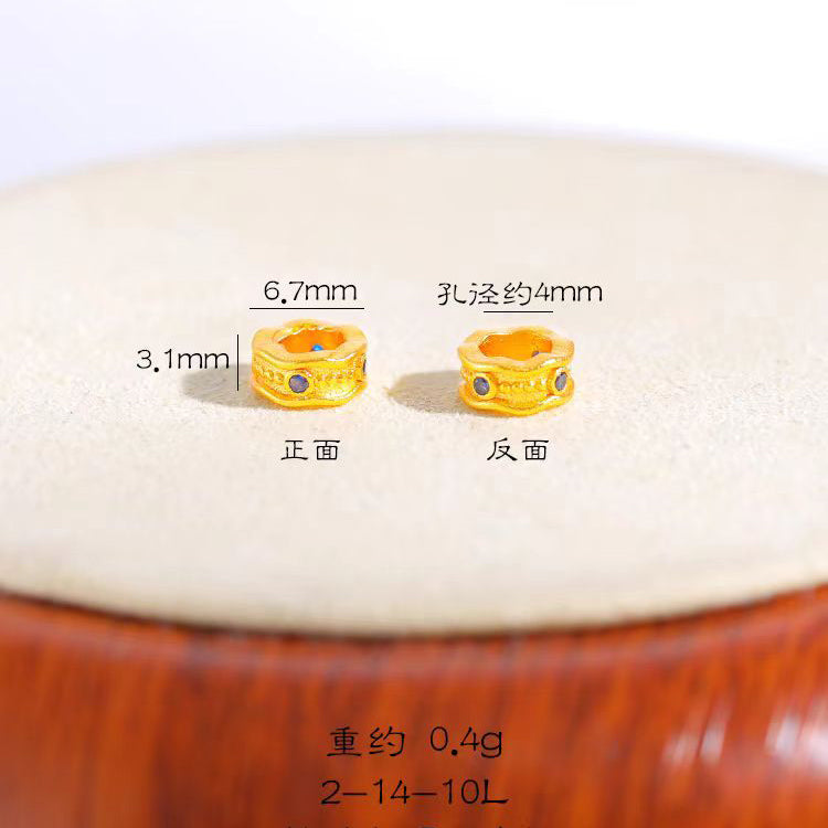 [WG1195] Zircon rainbow spacers for Jewelry diy charms