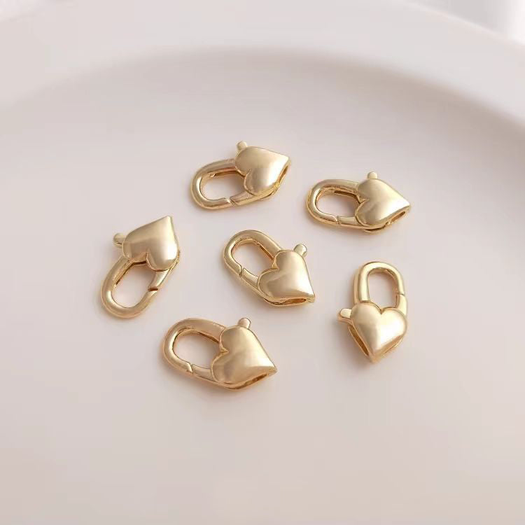 [WG1147] 5PCS heart obster Clasp closure-Vacuum Plating Waterproof basic accessories