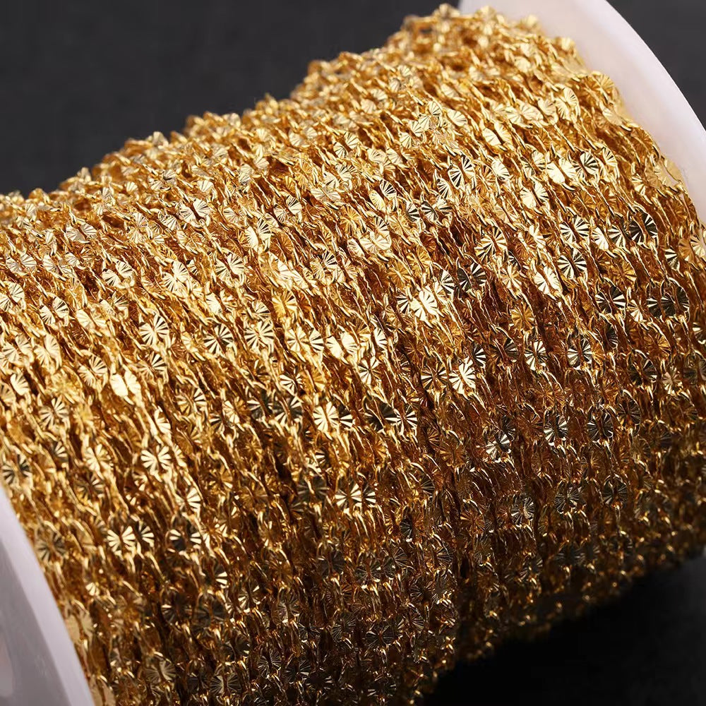 WG1030  Emboss lip chain-Vacuum Plating Waterproof Stainless steel diy chain