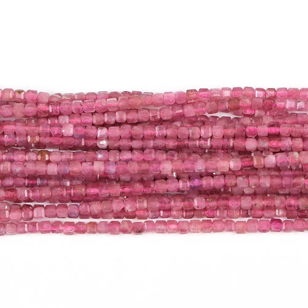 [WG1109] 2*2mm Natural Pink Toumaline Square shap 1 string for Jewelry diy