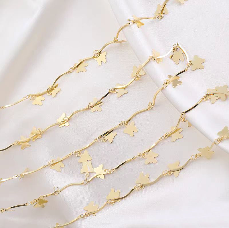 [WG1155] 1M butterfly chain-vacuum plating waterproof chain for jewelry diy