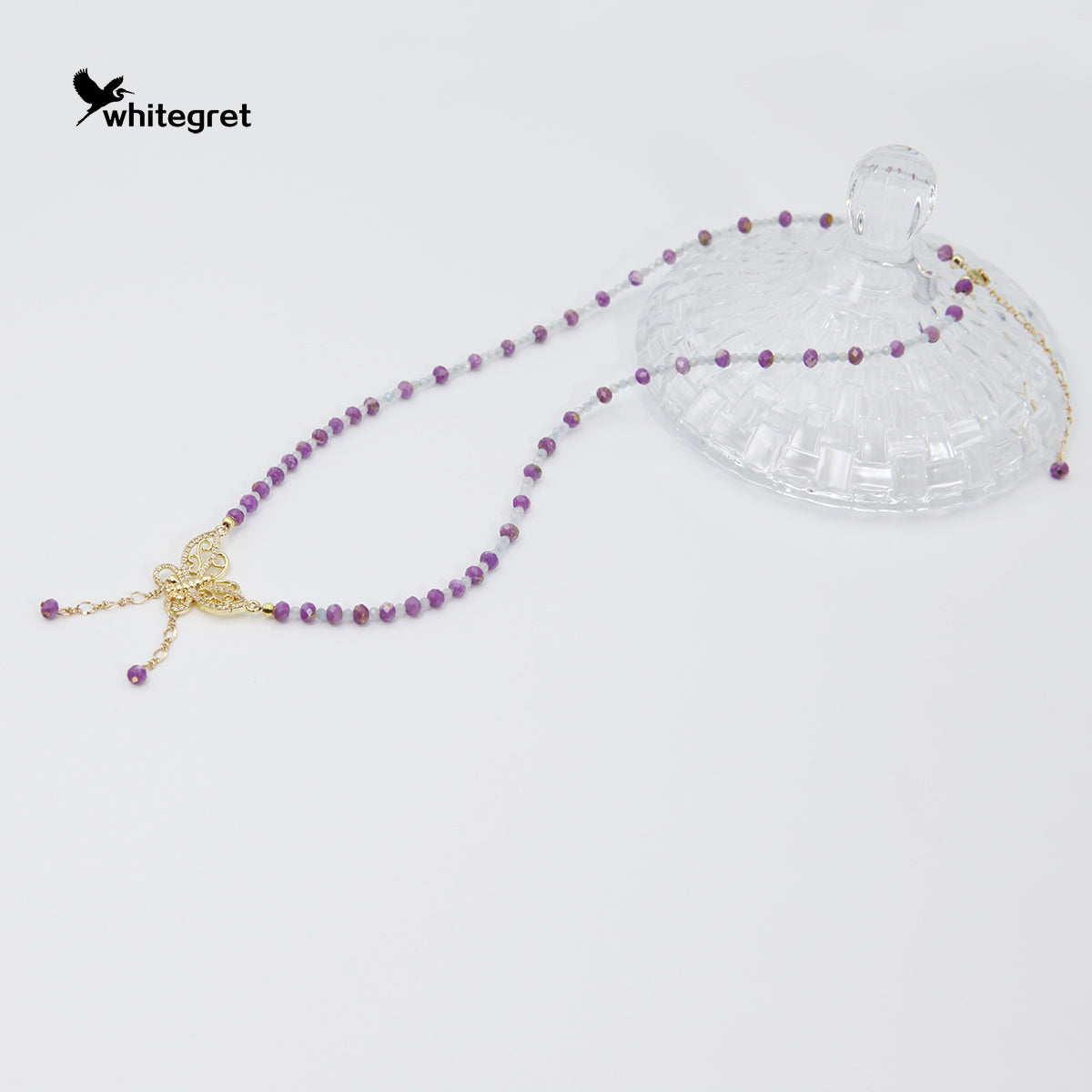 [WG0062] Lepidolite & Angelite Necklace over $25 free shipping