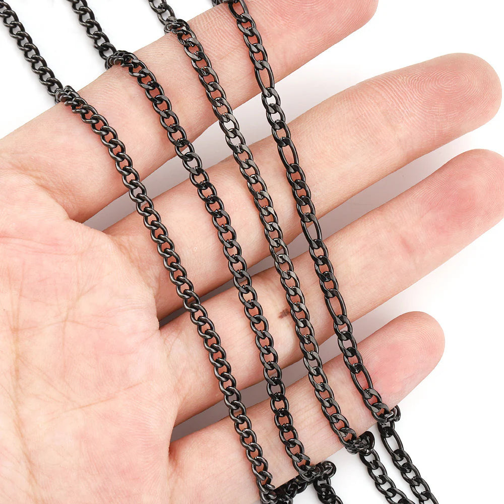 WG1065  Four style black chain-Vacuum Plating Waterproof Stainless steel chain