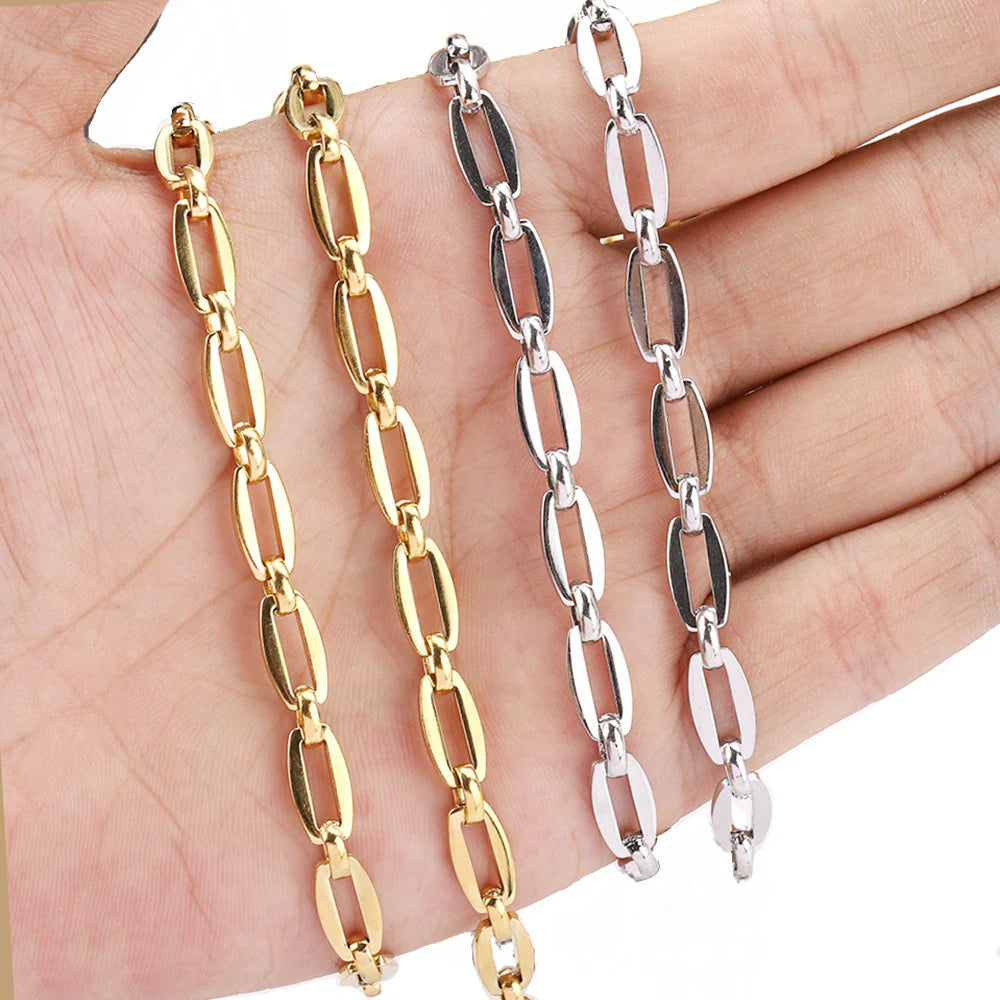 WG1061 Square hole chain-Vacuum Plating Waterproof Stainless steel chain