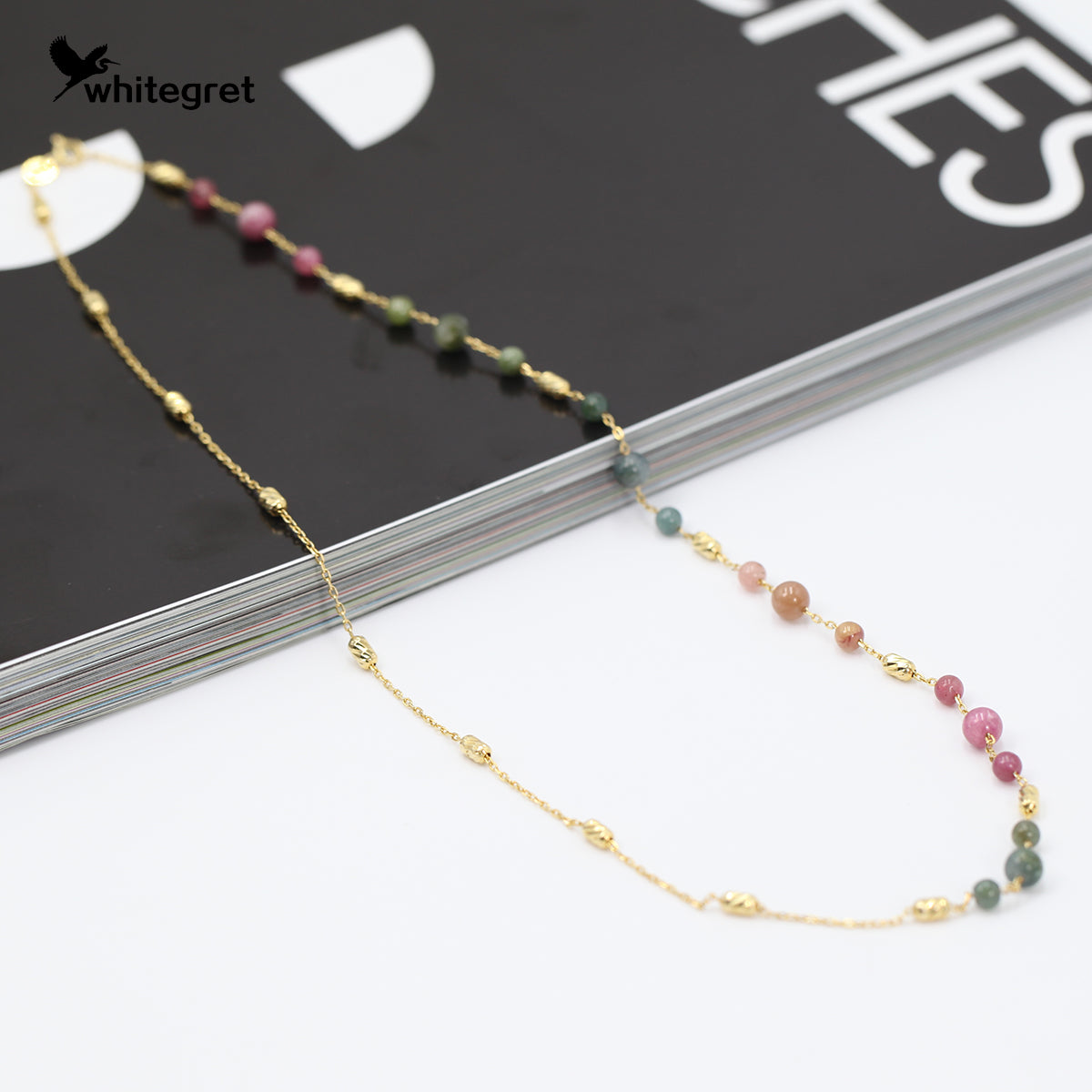 [WG0171] Handmade Tourmaline & Silver925 Necklace