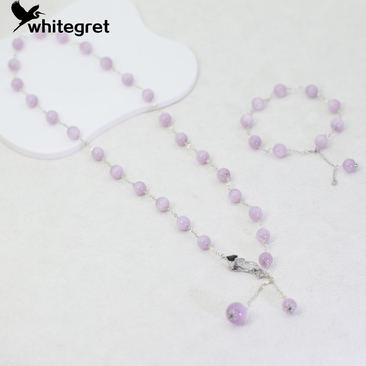 [WG0162]  Handmade Kunzite & Silver925 Necklace & Bracelet Set