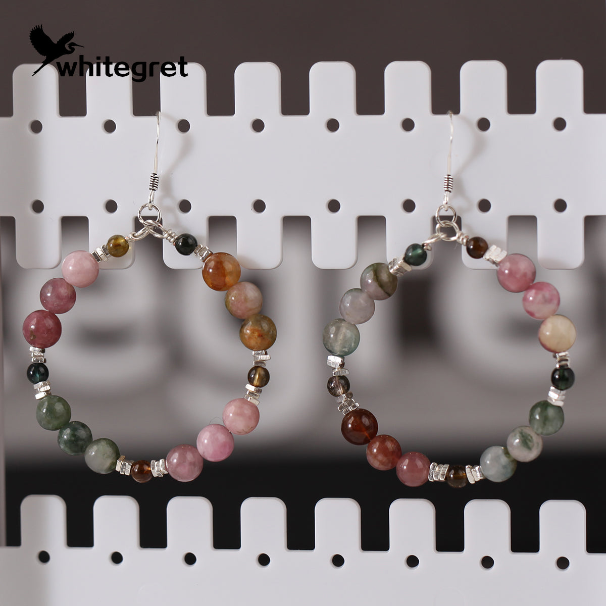 [WG0144] Natural Tourmaline & Silver925 Earrings