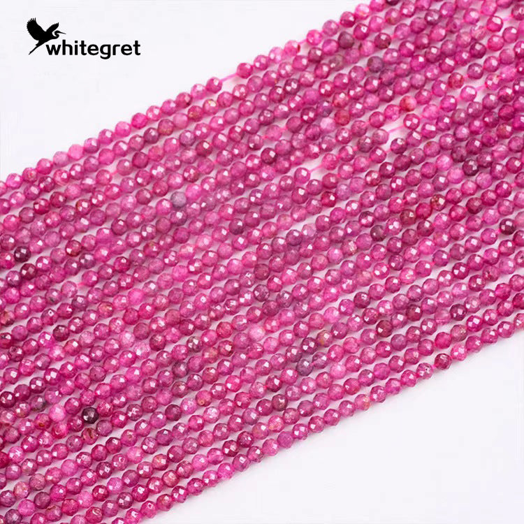 Natural Ruby round facted beads-38cm/per string